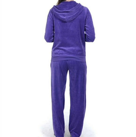 Tek Gear Velour Purple Hoodie Pants Set XL - Picture 2 of 8